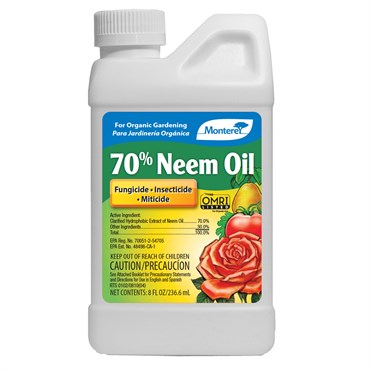 Monterey® 70% Neem Oil - 8oz - Insecticide, Miticide and Fungicide - OMRI Listed®
