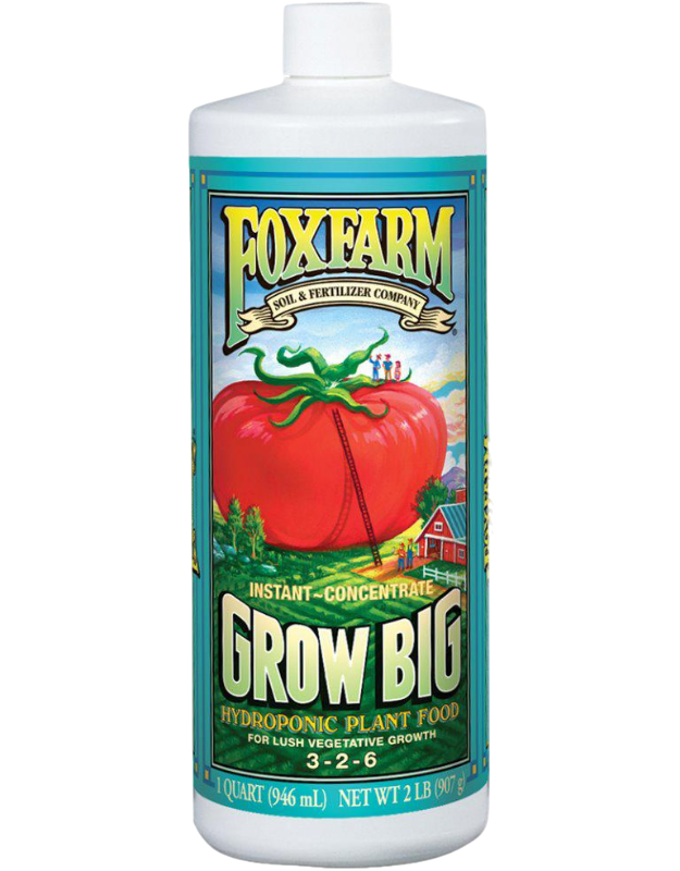 FoxFarm® Grow Big® Hydroponic Fertilizer 3-2-6 | 32oz bottle | Hydroponic Liquid Plant Food - Green Valley Hydroponics